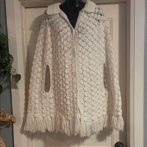beautiful handmade White Crochet Women's Sweater